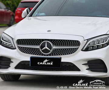 CL-GE-03 Glanz Elektro Metallic Perlweiß Vinyl Auto Wrap Factory für MERCEDES-BENZ