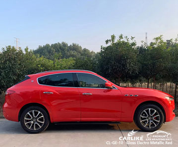 CL-GE-10 fabricante de rotulación de vehículos de vinilo rojo electro metálico brillante para MASERATI