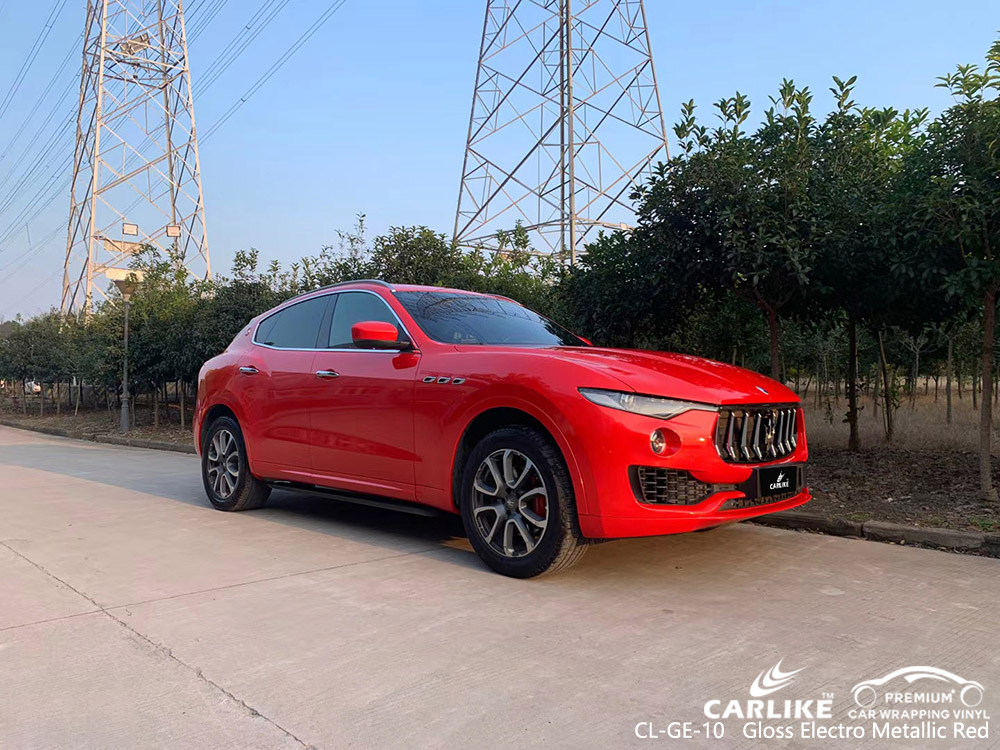 CL-GE-10 gloss electro metallic red vinyl vehicle wrap manufacturer for MASERATI