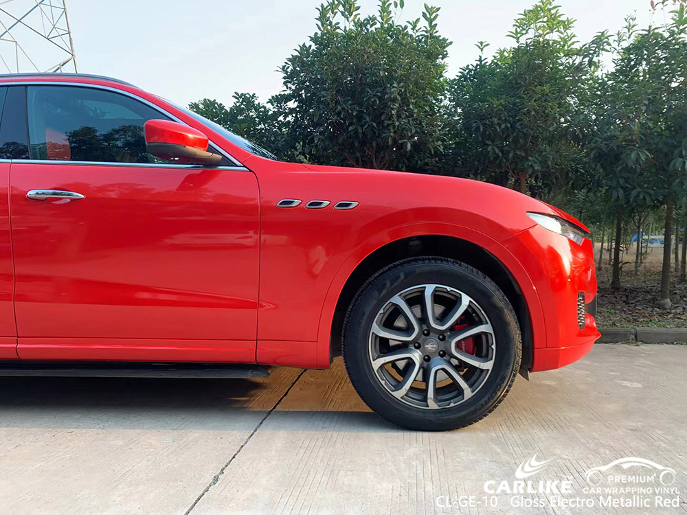 CL-GE-10 gloss electro metallic red vinyl vehicle wrap manufacturer for MASERATI