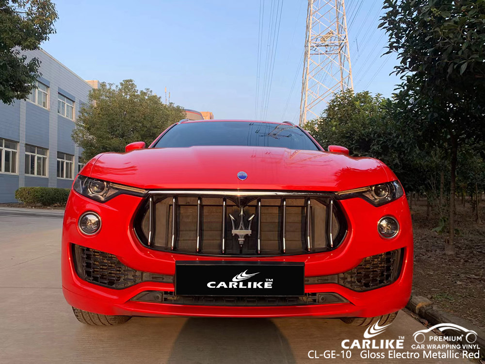 CL-GE-10 gloss electro metallic red vinyl vehicle wrap manufacturer for MASERATI