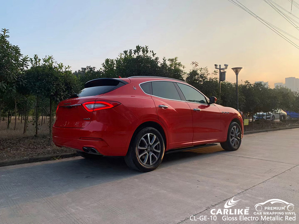 CL-GE-10 gloss electro metallic red vinyl vehicle wrap manufacturer for MASERATI