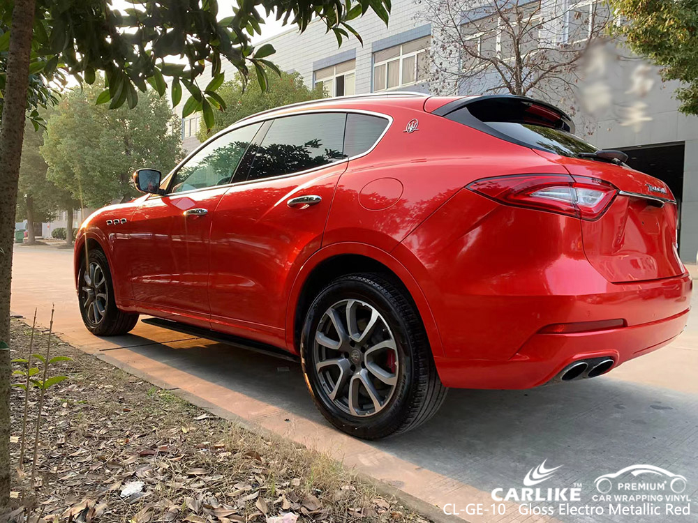 CL-GE-10 gloss electro metallic red vinyl vehicle wrap manufacturer for MASERATI