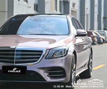 CL-GE-34 proveedor de envoltura de vehículos de vinilo rosa ice berry electro metálico brillante brillante para MERCEDES-BENZ