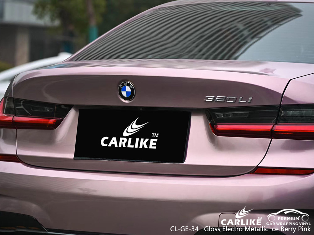 CL-GE-34 gloss electro metallic ice berry pink vinyl car wrap factory for BMW