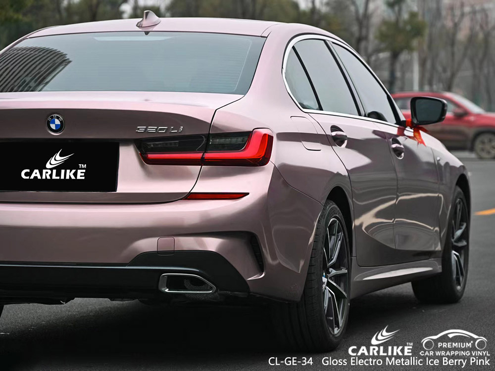 CL-GE-34 gloss electro metallic ice berry pink vinyl car wrap factory for BMW