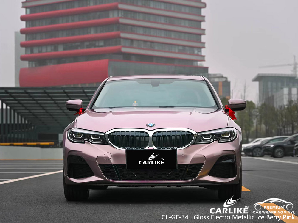 CL-GE-34 gloss electro metallic ice berry pink vinyl car wrap factory for BMW