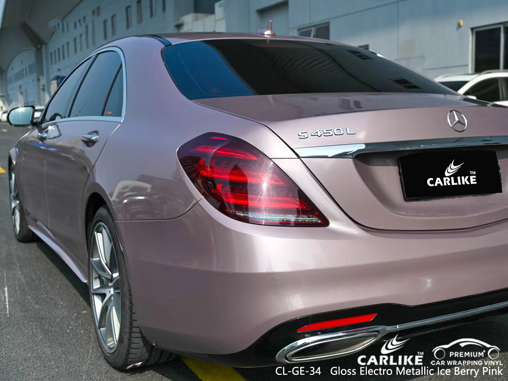CL-GE-34 gloss electro metallic ice berry pink vinyl vehicle wrap supplier for MERCEDES-BENZ