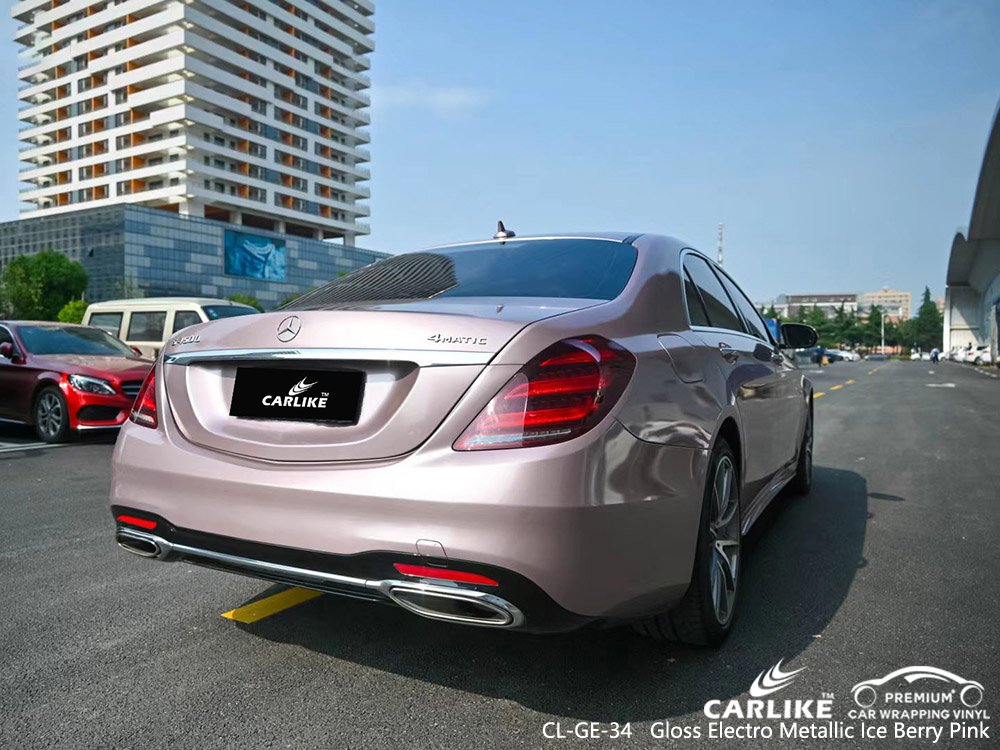 CL-GE-34 gloss electro metallic ice berry pink vinyl vehicle wrap supplier for MERCEDES-BENZ