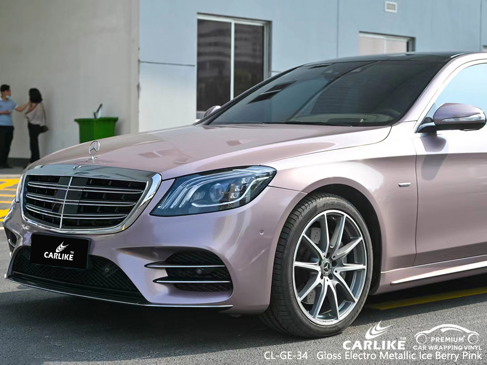 CL-GE-34 gloss electro metallic ice berry pink vinyl vehicle wrap supplier for MERCEDES-BENZ