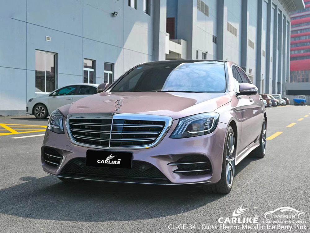 CL-GE-34 gloss electro metallic ice berry pink vinyl vehicle wrap supplier for MERCEDES-BENZ
