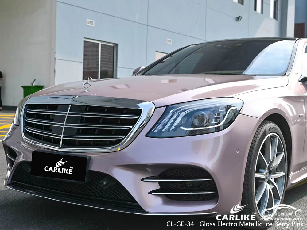 CL-GE-34 gloss electro metallic ice berry pink vinyl vehicle wrap supplier for MERCEDES-BENZ