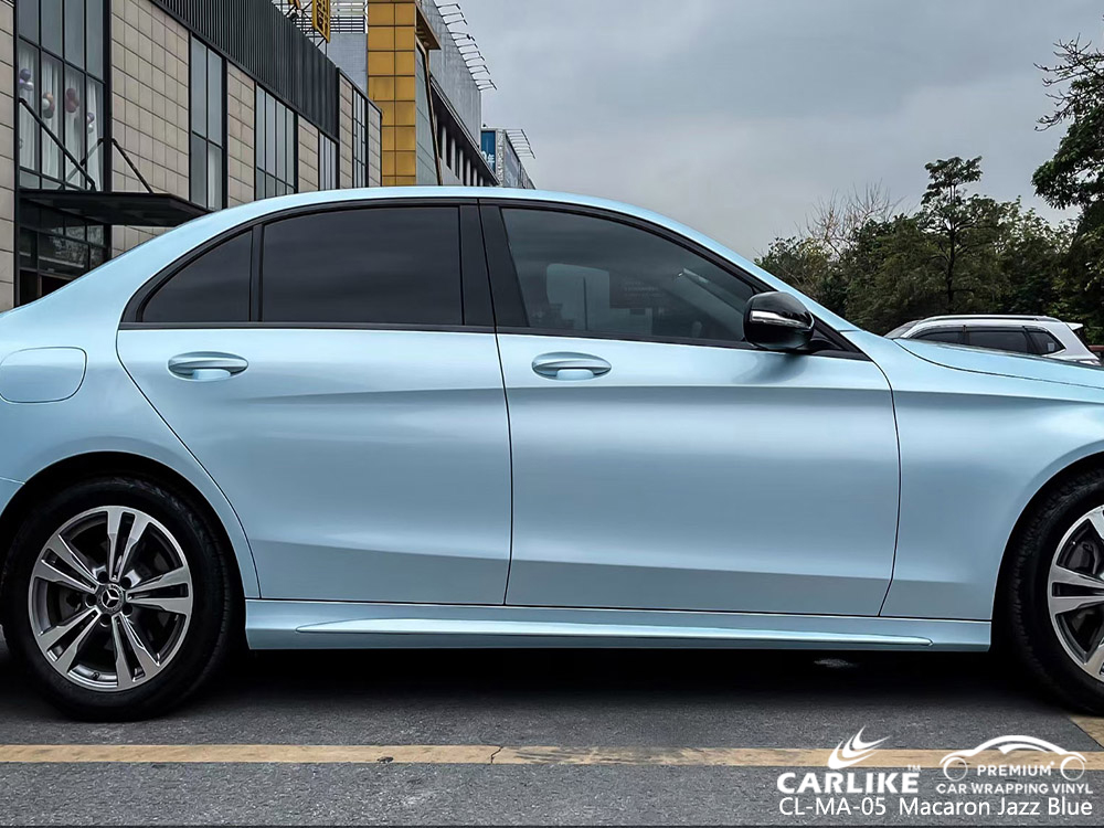 CL-MA-05 macaron jazz blue vinyl vehicle wrap supplier for MERCEDES-BENZ