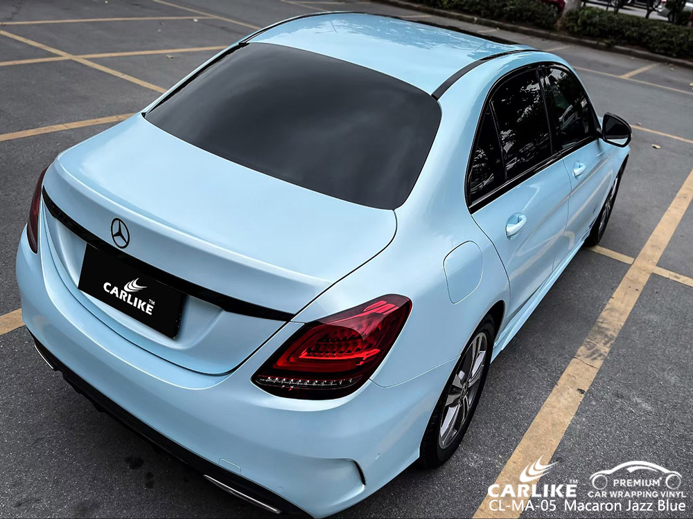 CL-MA-05 macaron jazz blue vinyl vehicle wrap supplier for MERCEDES-BENZ