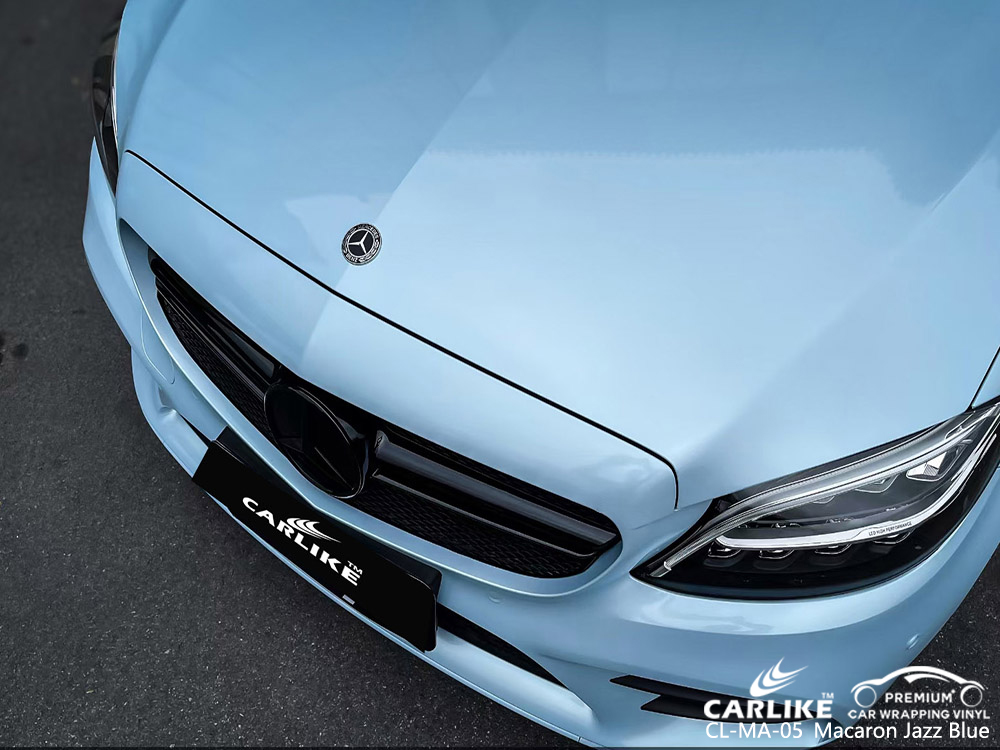 CL-MA-05 macaron jazz blue vinyl vehicle wrap supplier for MERCEDES-BENZ