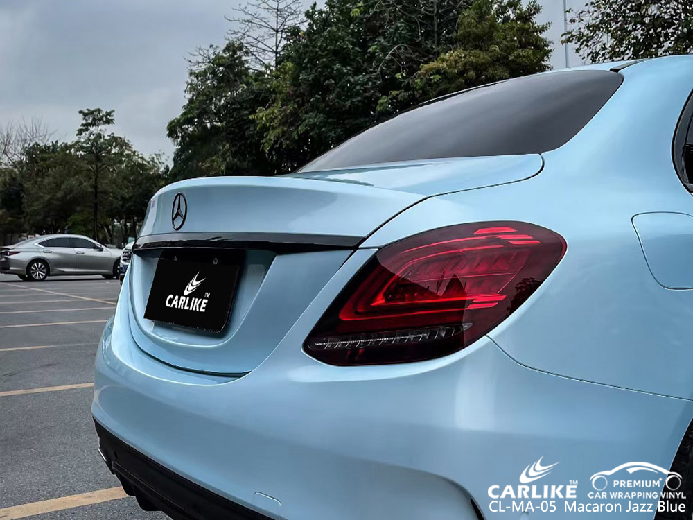 CL-MA-05 macaron jazz blue vinyl vehicle wrap supplier for MERCEDES-BENZ