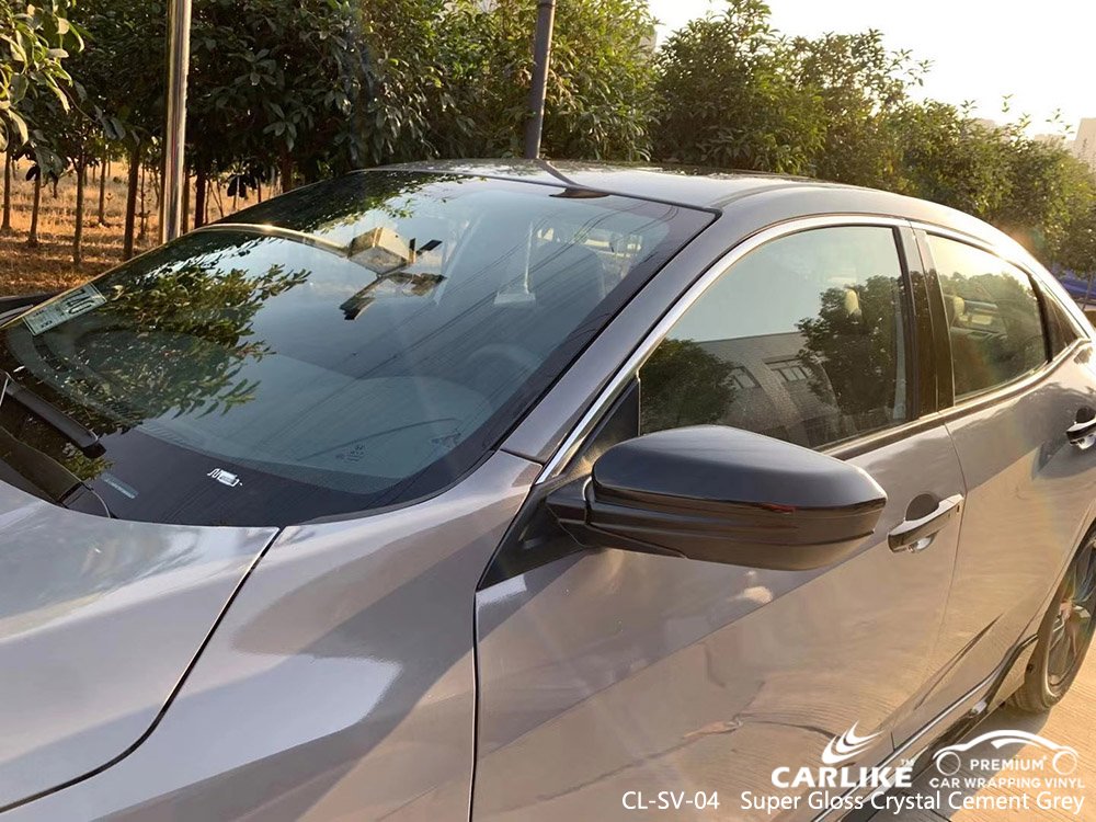 CL-SV-04 super gloss crystal cement grey vinyl auto wrap factory for Honda
