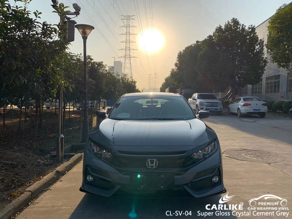 CL-SV-04 super gloss crystal cement grey vinyl auto wrap factory for Honda
