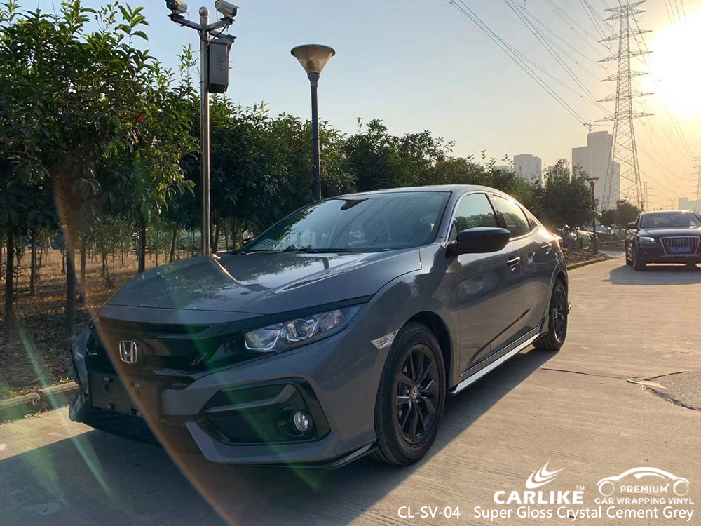 CL-SV-04 super gloss crystal cement grey vinyl auto wrap factory for Honda