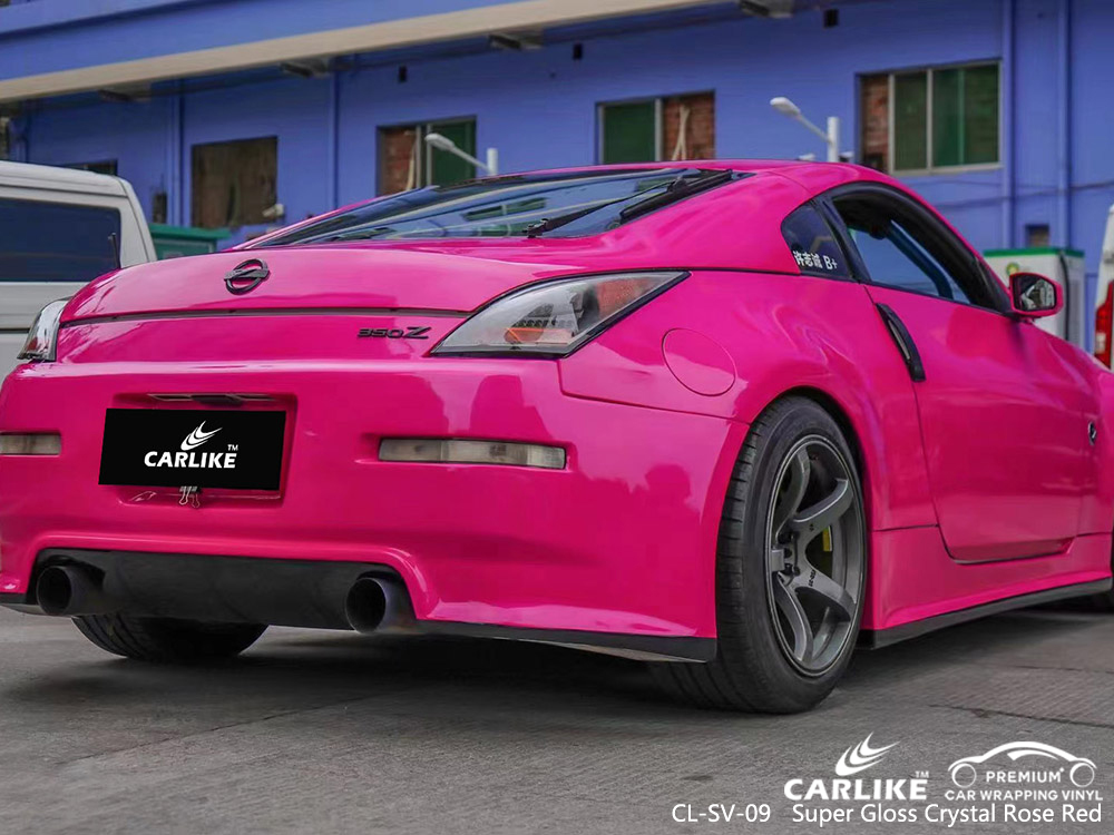CL-SV-09 super gloss crystal rose red vinyl car wrap factory for OPEL
