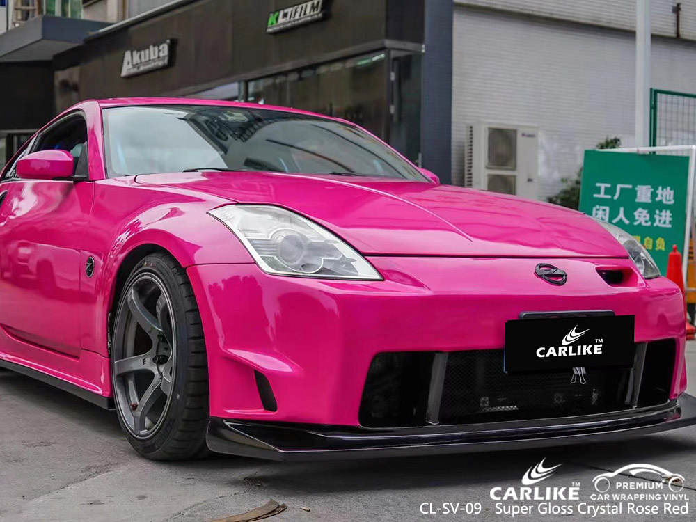 CL-SV-09 super gloss crystal rose red vinyl car wrap factory for OPEL