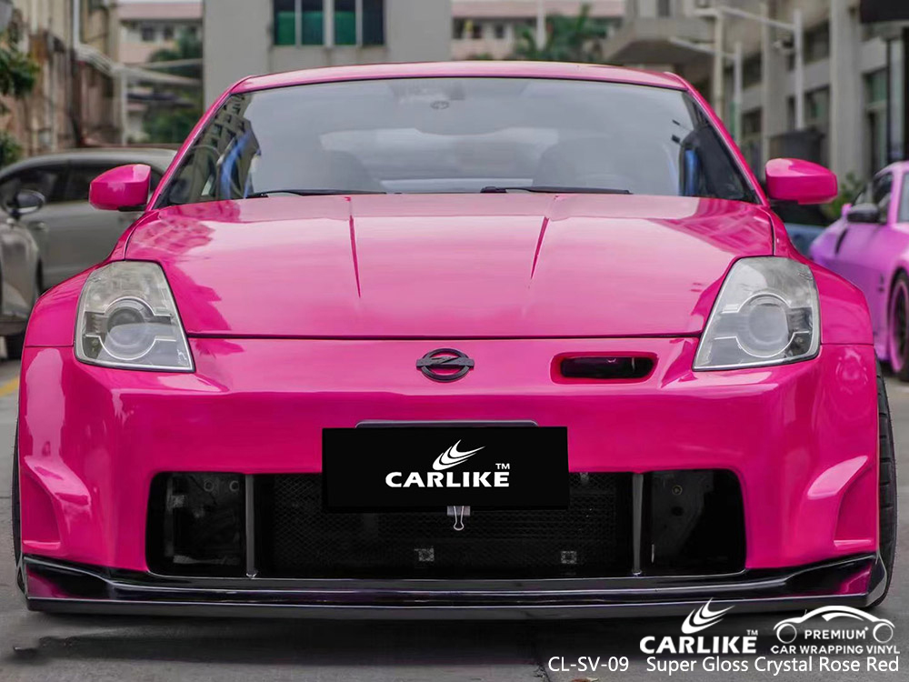 CL-SV-09 super gloss crystal rose red vinyl car wrap factory for OPEL