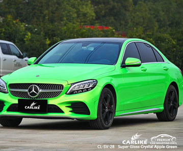 CL-SV-28 Super Gloss Crystal Apple Green Vinyl Auto Wrap Hersteller für MERCEDES-BENZ