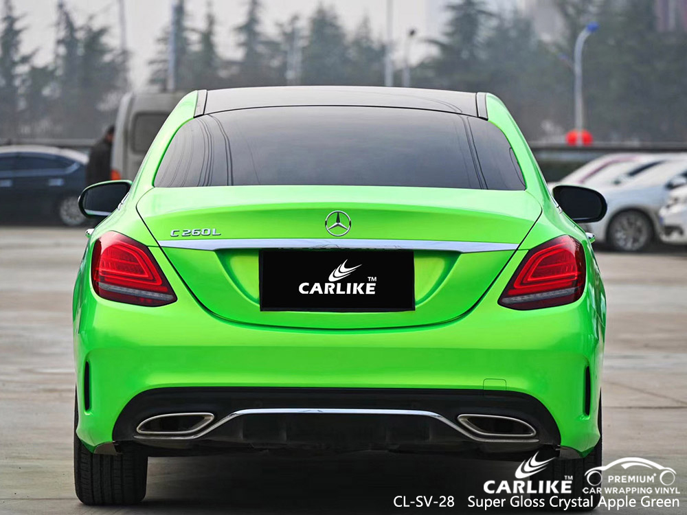 CL-SV-28 super gloss crystal apple green vinyl auto wrap manufacturer for MERCEDES-BENZ