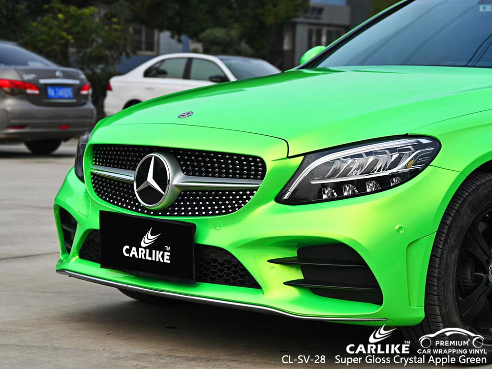 CL-SV-28 super gloss crystal apple green vinyl auto wrap manufacturer for MERCEDES-BENZ