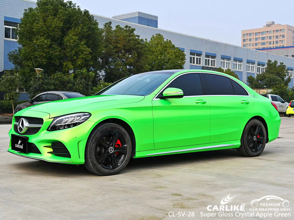CL-SV-28 super gloss crystal apple green vinyl auto wrap manufacturer for MERCEDES-BENZ