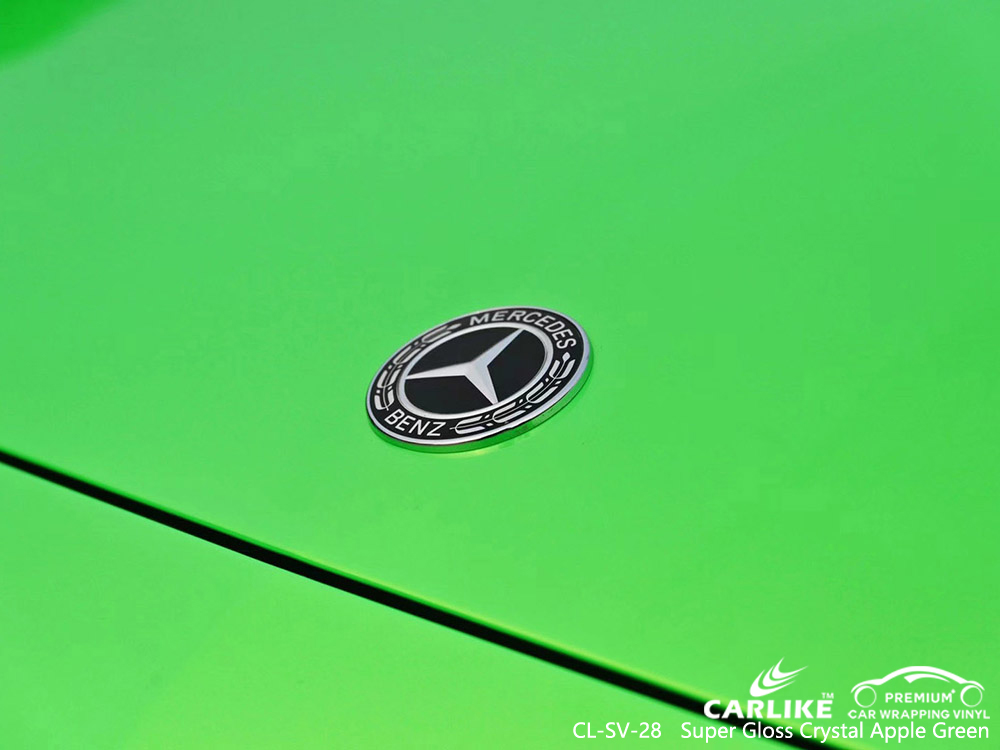 CL-SV-28 super gloss crystal apple green vinyl auto wrap manufacturer for MERCEDES-BENZ