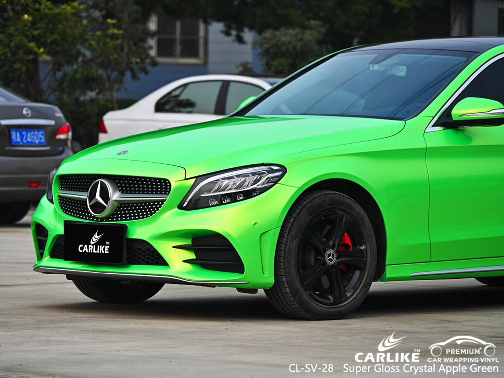 CL-SV-28 super gloss crystal apple green vinyl auto wrap manufacturer for MERCEDES-BENZ