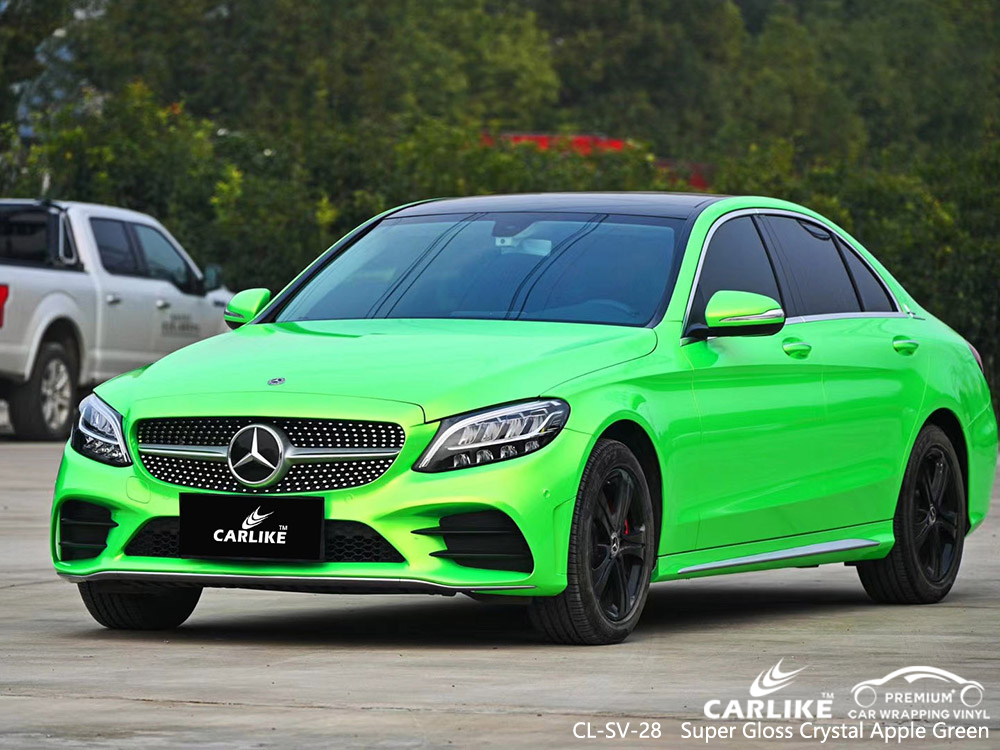 CL-SV-28 super gloss crystal apple green vinyl auto wrap manufacturer for MERCEDES-BENZ