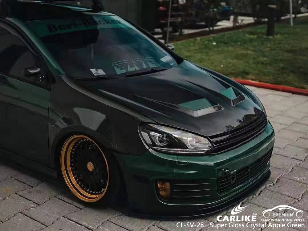 dark green car wrap