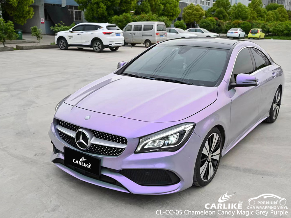 CL-CC-05 chameleon candy magic grey purple vinyl vehicle wrap factory for MERCEDES-BENZ