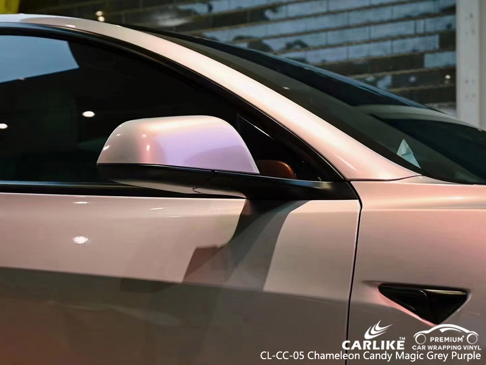 CL-CC-05 chameleon candy magic grey purple vinyl auto wrap supplier for TESLA