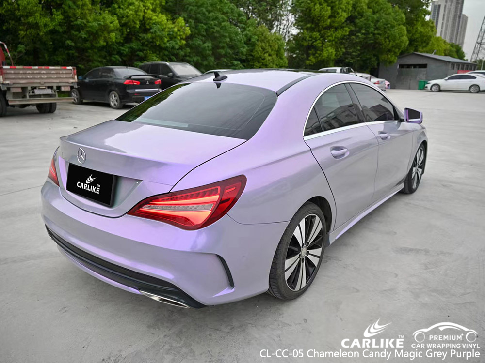 CL-CC-05 chameleon candy magic grey purple vinyl vehicle wrap factory for MERCEDES-BENZ