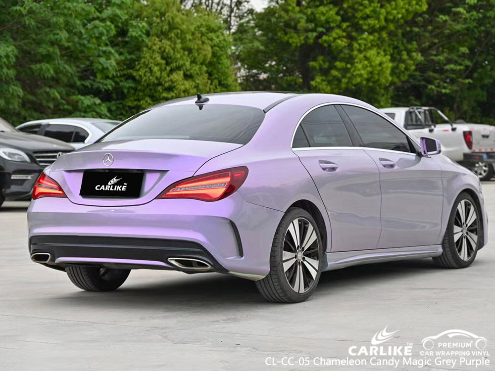 CL-CC-05 chameleon candy magic grey purple vinyl vehicle wrap factory for MERCEDES-BENZ