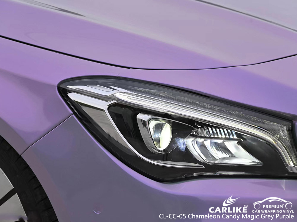 CL-CC-05 chameleon candy magic grey purple vinyl vehicle wrap factory for MERCEDES-BENZ