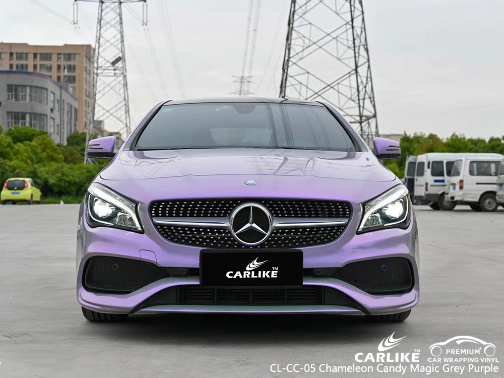 CL-CC-05 chameleon candy magic grey purple vinyl vehicle wrap factory for MERCEDES-BENZ