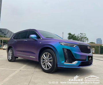 CL-CE-02 CADILLAC için mat bukalemun açık mavi ila mor vinil araç kaplama üreticisi