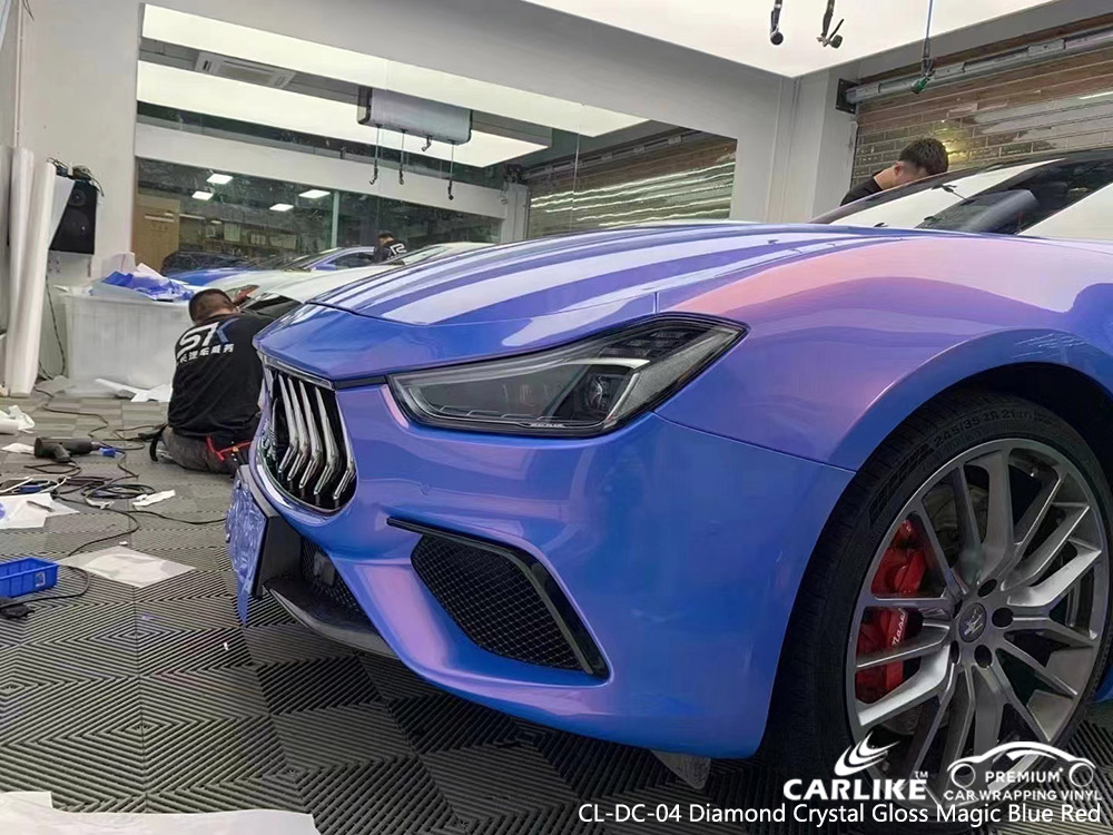 CL-DC-04 diamond crystal gloss magic blue red vinyl auto wrap manufacturer for MASERATI
