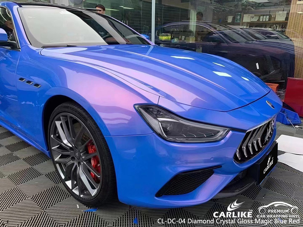 CL-DC-04 diamond crystal gloss magic blue red vinyl auto wrap manufacturer for MASERATI