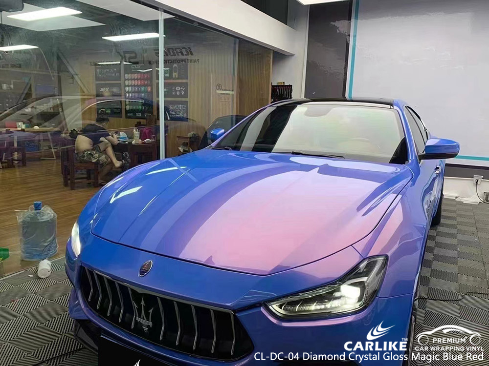 CL-DC-04 diamond crystal gloss magic blue red vinyl auto wrap manufacturer for MASERATI