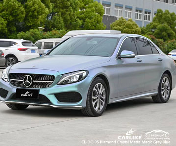 Fábrica de envoltura automática de vinilo azul gris mágico mate de cristal de diamante CL-DC-05 para MERCEDES-BENZ