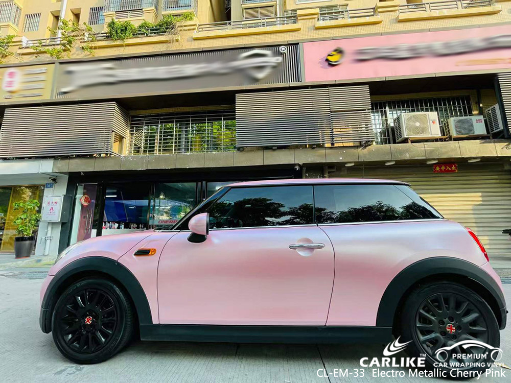 CL-EM-33 electro metallic cherry pink vinyl car wrap factory for MINI