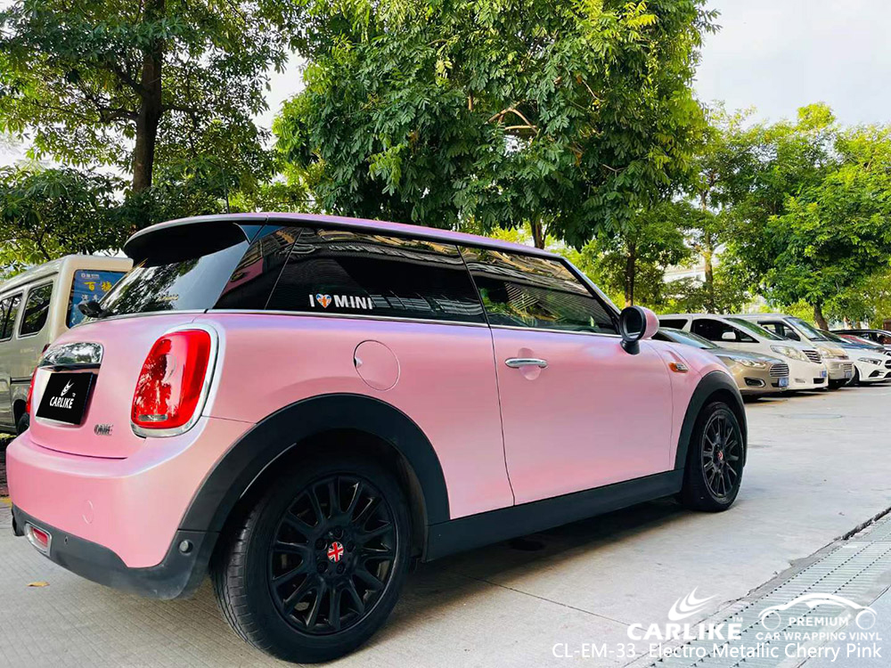 CL-EM-33 electro metallic cherry pink vinyl car wrap factory for MINI