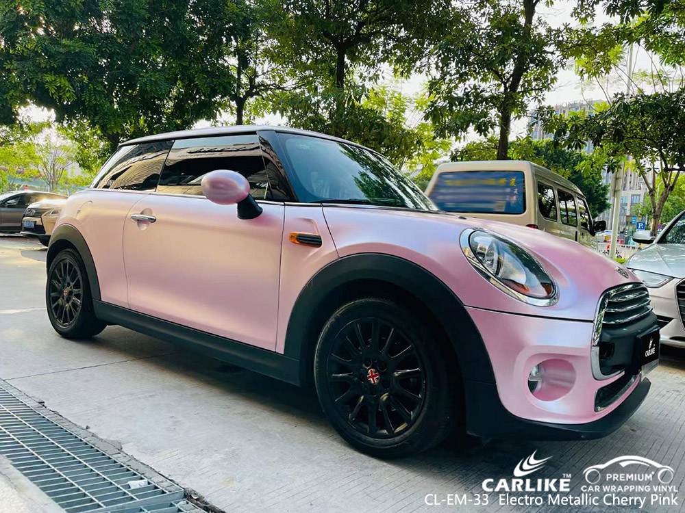 CL-EM-33 electro metallic cherry pink vinyl car wrap factory for MINI