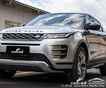 CL-GE-04 RANGE ROVER için parlak elektro metalik gümüş vinil araç kaplama tedarikçisi