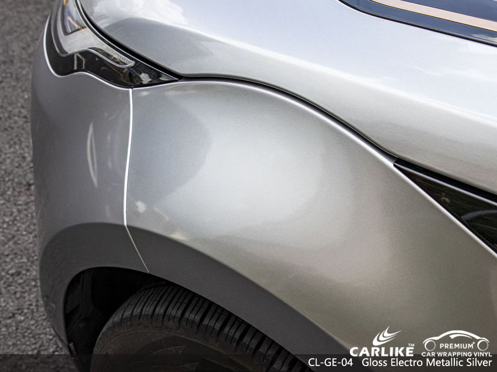 CL-GE-04 parlak elektro metalik gümüş vinil araç kaplaması RANGE ROVER tedarikçisi